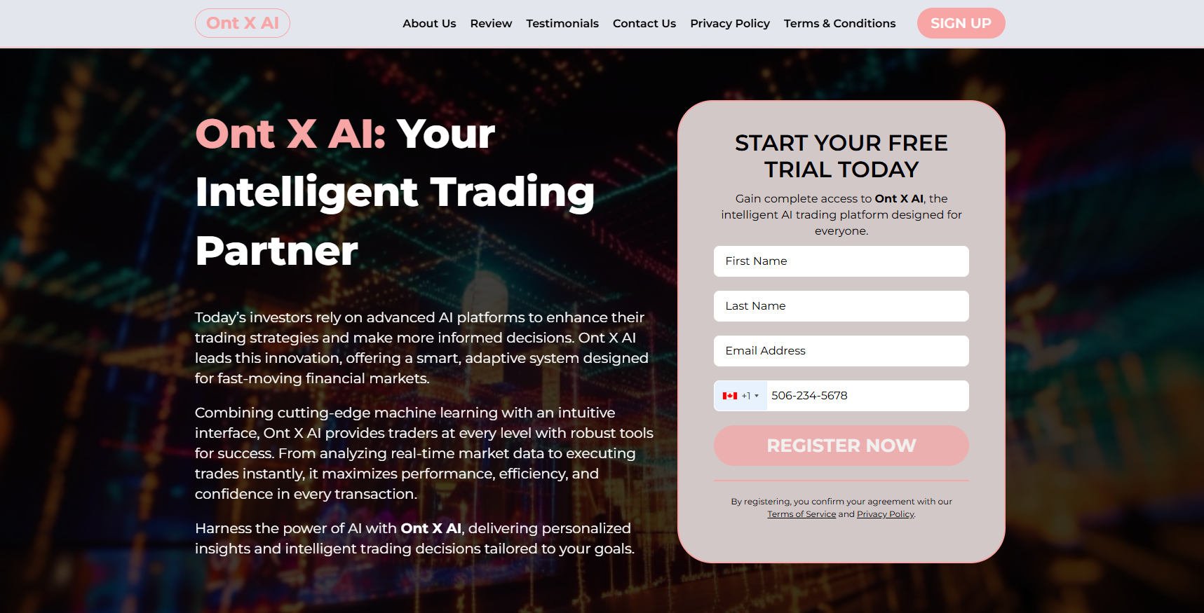 Ont X AI platform interface